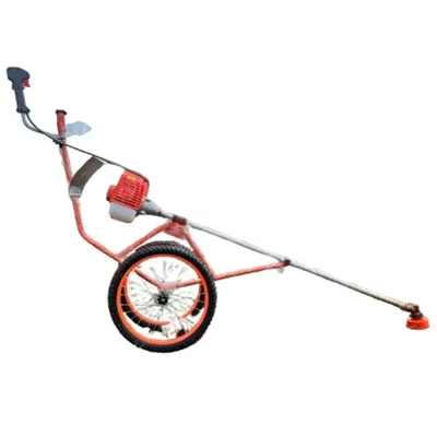 Heavy Duty Premium 2 Stroke 52 CC Trolley Plus Sidepack Operated 2 in 1 Brush Cutter For Grass, Crop & Weed Cutting