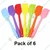 Pack of 6 Multipurpose 21cm Non-Stick Full Silicone Spatula For Cooking, Baking and Mixing, Size Small 