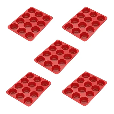 Pack of 5 Silicone Muffin Mould for Eggs Muffin, Cupcakes, Pizza Muffins, Cheesecake Bites, Mini Pot Pies