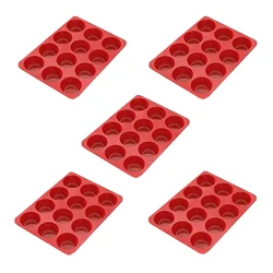 Pack of 5 Silicone Muffin Mould for Eggs Muffin, Cupcakes, Pizza Muffins, Cheesecake Bites, Mini Pot Pies