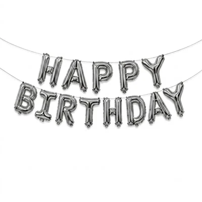 Pack of 10, 20, 50, 70, 100 | Silver Foil Happy Birthday Party Balloon, Alphabets Reusable Self Sealing Decor(Pack-10 pcs)