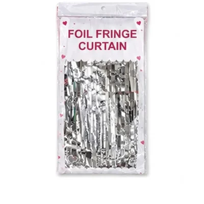Pack of 10, 20, 50, 70, 100 | Silver 3x6 ft Party Foil Fringe Curtain Shimmer Backdrop Streamer Decoration(Pack-10 pcs)