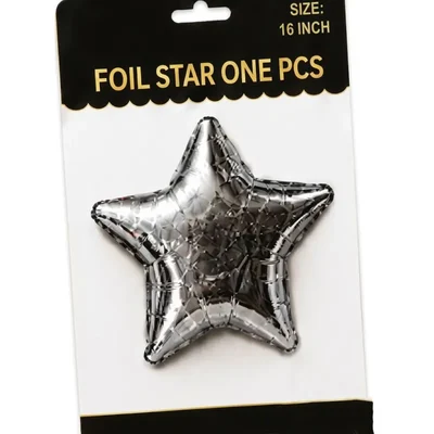 Pack of 10,20,50,70,100 16 Inch Metallic Silver Foil Star Balloon for Birthday Event Party Decoration Shiny Reusable(Pack-10 pcs)