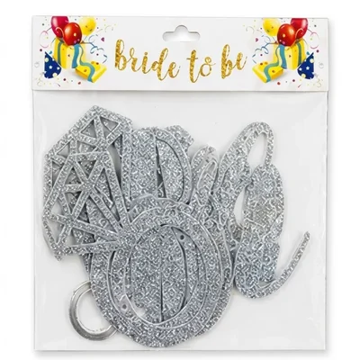 Colourful Silver Glitter Bride To Be Party Banner for Bachelorette Photo Props Decoration Events Supplies(Pack-100)