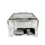 Heavy Duty Silver Square Electric 6.5L Chafer with Heating Element for Commercial Kitchen Buffet Food Warming