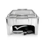 Premium Quality Silver Square Electric 6.5L Chafer for Commercial Kitchen Buffet Food Serving