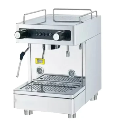 High Efficiency Premium 5 liter Single Group Steam Based Coffee Vending Machine SS Body With Temperature Meter