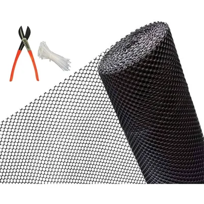 Singhal Tree Guard Net Garden Fencing Net Virgin Plastic Black Color with 1 Cutter and 50 PVC Tag(Size-4 x 10 Feet)