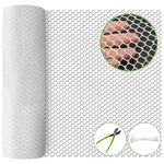 Singhal Tree Guard Net Garden Fencing Net Virgin Plastic White Color with 1 Cutter and 50 PVC Tag