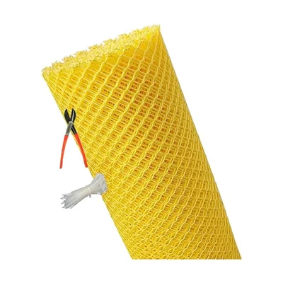 Singhal Tree Guard Net Garden Fencing Net Virgin Plastic Yellow Color with 1 Cutter and 50 PVC Tag(Size-4 x 10 Feet)