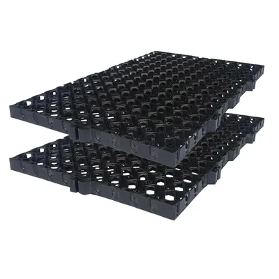 Singhal Polypropylene Garden Drain Cell and 20mm Drainage Mat for | Black | 500 x 250 x 20 | Pack of 4