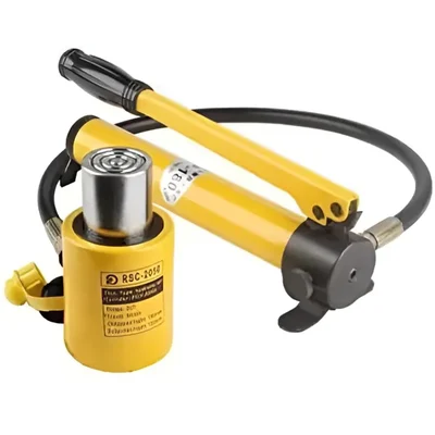 Nutronics 20T 2-Inch Stroke Single Acting Solid Hydraulic Cylinder Ram Jack with CP-180 Hand Pump