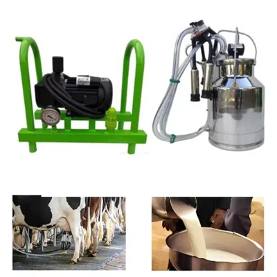 Commercial Single Bucket Round Frame Monoblock Milking Machine,25 Liter Bucket Capacity