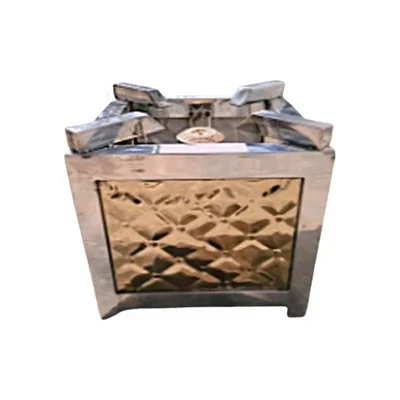Gold Plated Stainless Steel 18 x 18 x 14 Inch Leak Proof Single Burner With Pipe Fitted