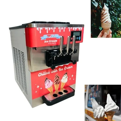 Table Top Single Compressor 3 Nozzle Softy Ice Cream Machine