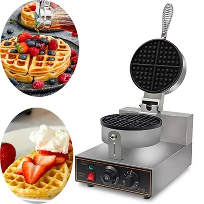 Counter Top Electric Single Head Waffle Maker Machine, 1KW, SS Body