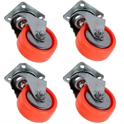 Prakash 50mm Mini Swivel Caster Wheel For Furniture Sofa, Table ,Tippy Basket Trolley Heavy Quality  (Pack Of 4)