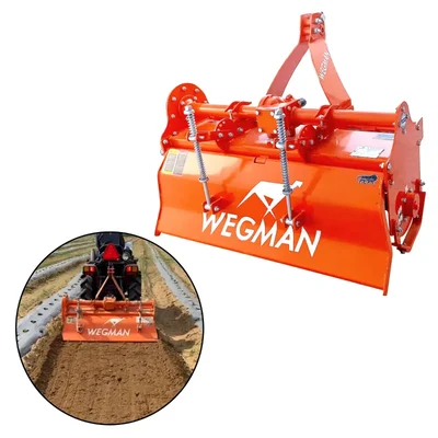 Wegman 4 Feet Single-Speed Rotavator with 24 Blades Suitable for 24 HP to 35 HP Tractors 