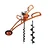Heavy Duty 63CC Single Wheel Trolley Earth Auger / Post hole digger with 4 & 6 inch Auger Bit
