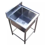 Single Sink Unit with Backsplash, 24x24x32 inch Stainless Steel 304