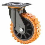 Heavy Duty Skid Proof 100 MM / 4 Inch PU With PP Core Double Ball Bearing Swivel Caster Wheel