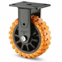 Heavy Duty Skid Proof 100 MM / 4 Inch PU With PP Core Double Ball Bearing Fixed Caster Wheel