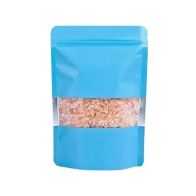 16 x 23cm, 500 GM Sky Blue Color Ziplock Pouches with Transparent Window(Pack-50 Pcs)