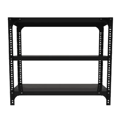 FIDVI® 9D X 35L X 30H Inch 3 Shelves Powder Coated Slotted Angle Metal Rack With Accessories ( SR-507 )