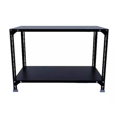 Menage 24 x 29 x 12 Inch 2 Shelves Slotted Angle Metal Rack