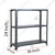 Menage 24 x 36 x 18 Inch 3 Shelves Slotted Angle Metal Rack (22 Gauge Shelves & 16 Gauge Angle)