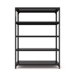 Menage 60 x 23 x 18 Inch 5 Shelves Slotted Angle Metal Rack