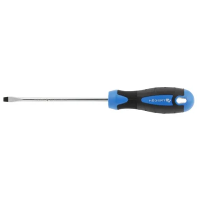 Högert Technik HT1S012 Slotted Screwdriver 6x100mm S2 Steel Magnetic Tip Ergonomic Anti-Slip Handle Hand Tool