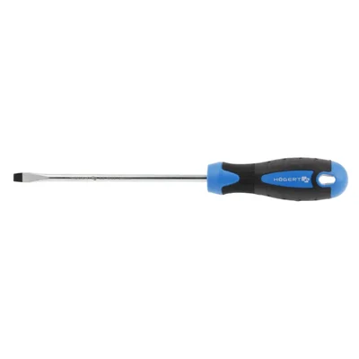 Högert Technik HT1S014 6x150mm Slotted Screwdriver S2 Steel Flat Head Tool with Magnetic Tip and Anti-Slip Handle