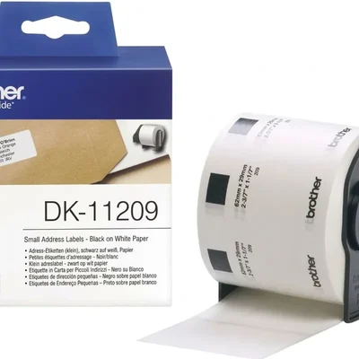 Brothers DK-11209 Small Address Labels 62mmx29mm 800pcs Direct Thermal Die-Cut Easy-Peel Paper Roll For QL Printers