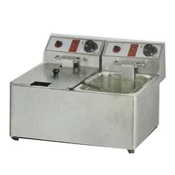 Dual Table Top SS Electric 6+6 Fryer Heavy Body with Reset Option For Restaurants & Cafes, Commercial Kitchens