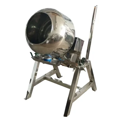 Vinayak Machines 16X20 Inch Small Tilting Coating Pan With Gas Operation, 0.75 HP Motor, 10 Kg Capacity 