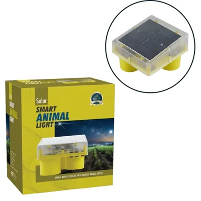 Solar Smart Animal Repellent Light with Flashing Red LED Light, Real Animal Audio Output and a Built in Day/Night Sensor