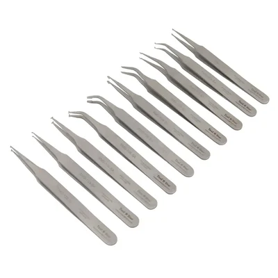 Toolstar - 10pcs SMD Tweezer Set