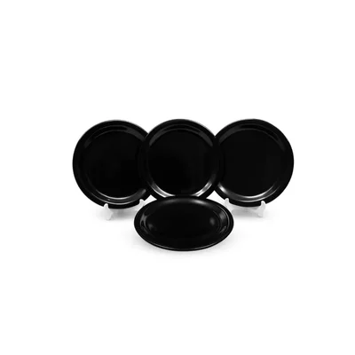 Black Melamine Pinnacle Snacks Plate, Size 5.75 inch x 12pcs, for Restaurant, Catering & Outdoor Dining