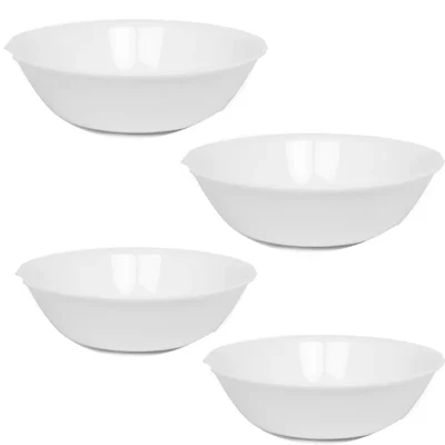 White Melamine Snacks Plate Set, 2pcs x 5 inch & 2pcs x 6 inch, Shatterproof Snacks Serving Dish 4-Pieces for Restaurant