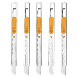 5 Pack of INGCO 9x80mm SS Snap-Off Blade Knife with 5pcs Blade, 135mm Length (HKNS1806)