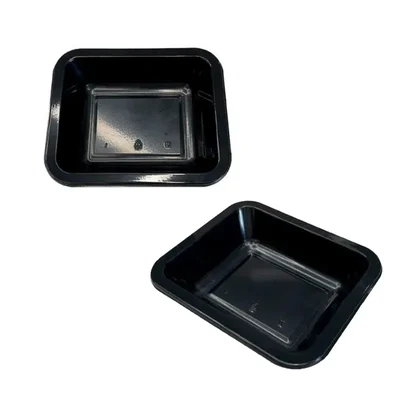 Reusable 140*190*25mm Black Rectangular Food Container (Pack-50 pcs)
