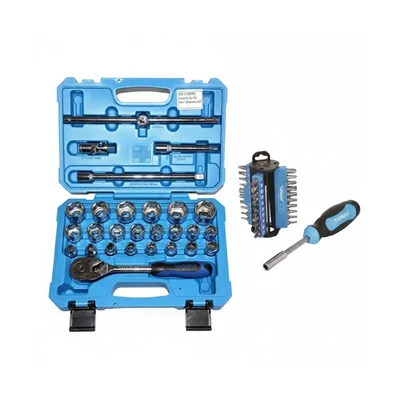 Taparia Socket & Screwdriver Set Combo, 12 Inch Socket Set BMS14HXL & Bit Driver Full Set BS31