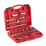 Keaa 25 Pcs 1/2 Inch Drive Socket and Bit Set 72 Teeth Ratchet with Extension Bars and Carry Case