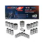 YATAFORCE 25 Piece Socket Set 1/2 Inch Drive, Chrome Vanadium (Cr-V) Steel Heavy Duty Garage Tool Kit (YF-50121I)