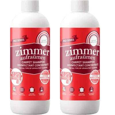 2 Pcs of Zimmer Aufraumen (450ml x 2pcs) Carpet Shampoo Disinfectant Concentrate For All Type of Upholstery Cleaning