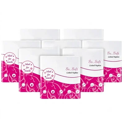 HORECA 500 Pcs, 2 Ply 30cm Soft Tissue Paper Napkins | Food Contact Safe, Ideal for Snacks, Parties & Daily Use,White