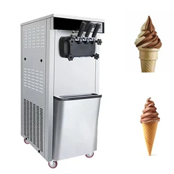 Double Compressor Softy Ice Cream Machine 250 Cones/Hour 