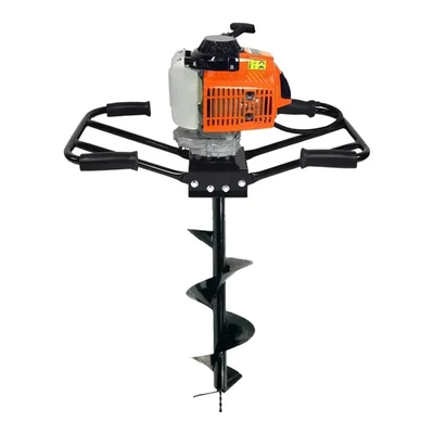 Neptune AG-63D, 63CC 2-Stroke Earth Auger Machine | Heavy Duty Two-Man Operated Post Hole Digger with 10-Inch Drill Bit