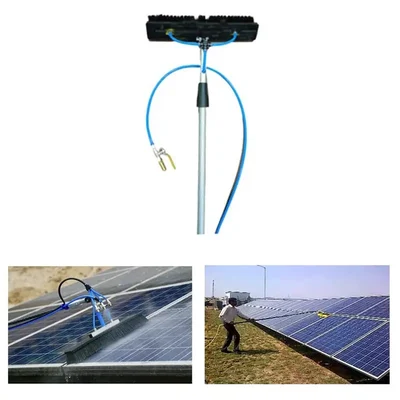 Solar Panel Cleaning Brush With 6m Water-fed Pipe and Aluminium Telescopic Pole